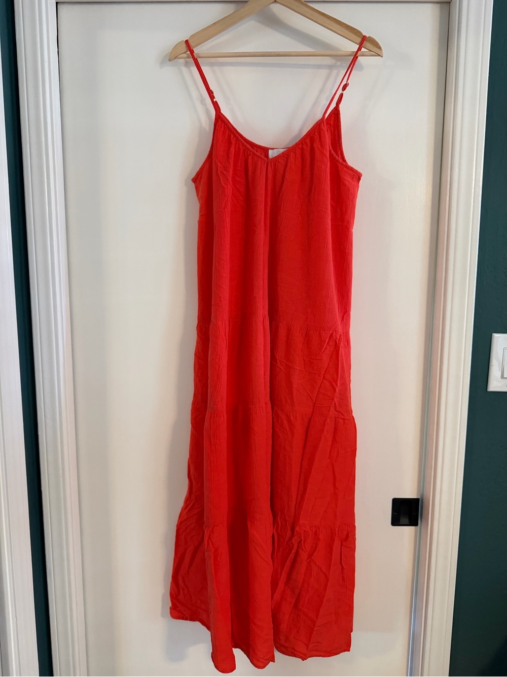 LOVE by GAP Women's coral Maxi nightgown - Spaghetti Strap size small